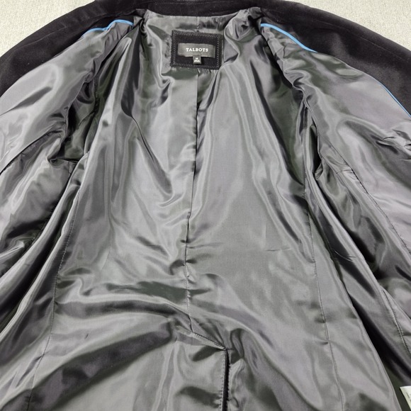 Talbots Black Velvet Blazer Women's 14 Lined Career Preppy Academia Holiday - Picture 5 of 10